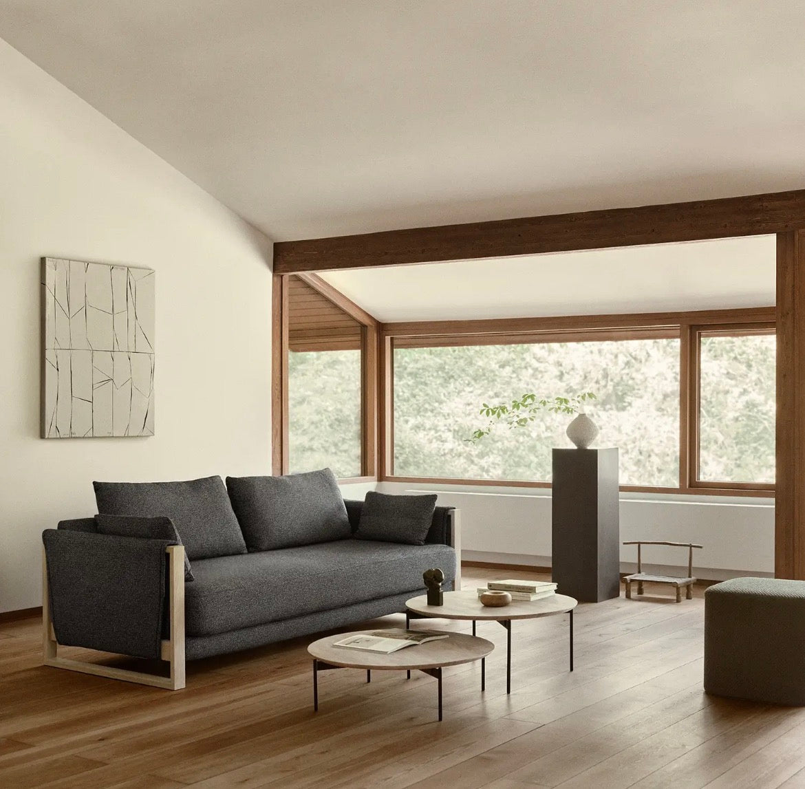 Softline MADISON Wood Sofa Bed  dim CM W209 D95 H40/65/75
