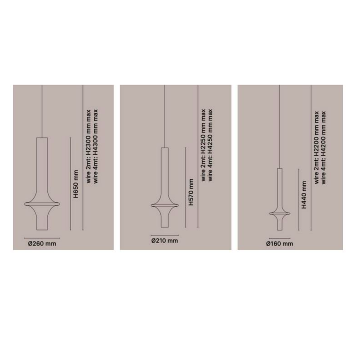 SET OF 3 Penta WONDER lamp (Large- Fume Glass,Matt Gold;  Medium& Small- Clear Glass,Rose Gold)